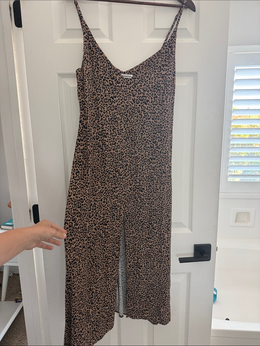 Reformation Leopard Slip Jumpsuit in Brown and Black